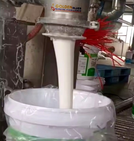 Adhesive filling and production